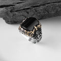 Wholesale Azuris VALKH1174 925 Sterling Silver Ottoman Style Men's Ring Natural Stone Agate Handmade in Turkey