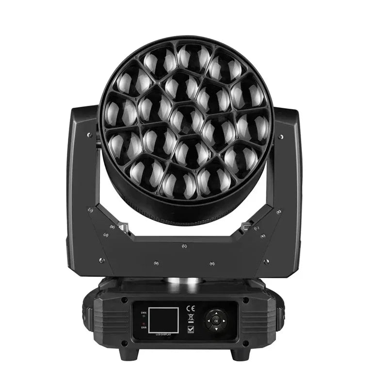 19x40W RGBW LED Wash Moving Head | Motorized Zoom Spot & Beam Effects | DMX512 Control for DJ Stage and Wedding Events