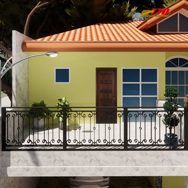 TTD Upgrade Your Villa Exterior Stairs Modern Stylish Outdoor Metal Railings Featuring Artistic Wrought Iron Details 1 Year Free