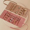Microfiber Travel Jewelry Roll Bag Foldable Multifunctional Jewelry Case Small Jewelry Bags Storing Rings Necklaces Earrings
