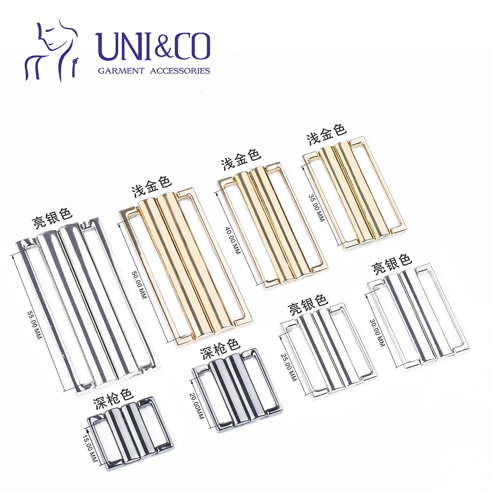 Silver Alloy Bikini Connectors Hardware Metal Buckle Clasp for Bra Front Closure Clasp for Swimwear Accessories