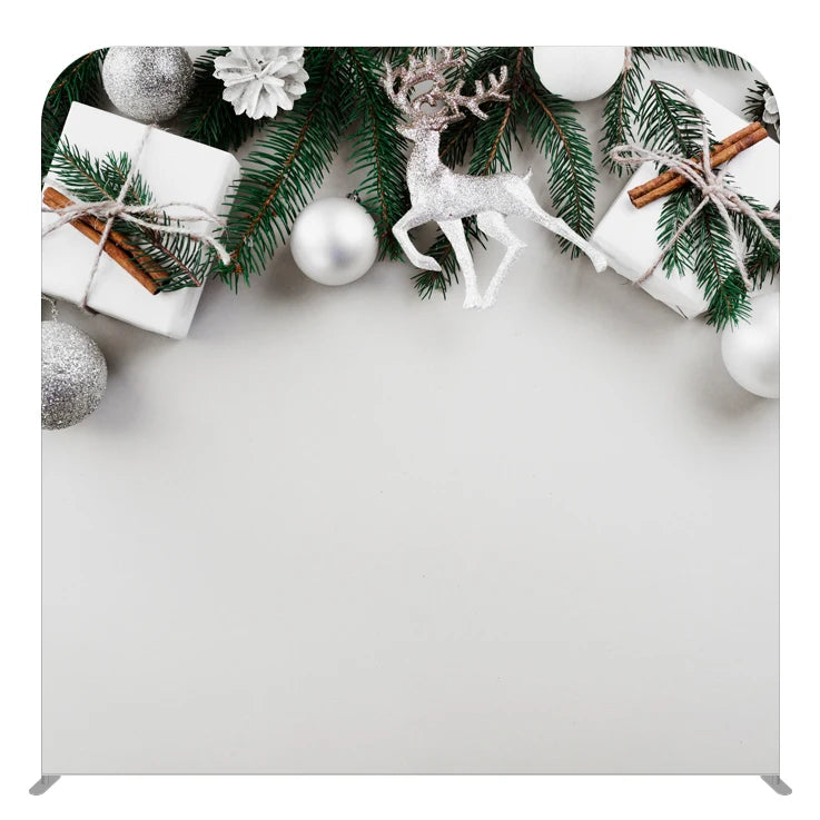 Custom 8x8ft Aluminum Frame Tension Fabric Christmas Exhibition Photo Booth Backdrop Stand Dye Sublimation Printing Easy