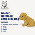 Golden Dot Bead Sitting Puppy Resin Statue Luxury Living Room Bedroom Table Decor Birthday Housewarming Baby Shower Gift MegaBDM