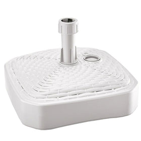 Square polyethylene umbrella base with braided design 39 x 39 x 13 cm in white