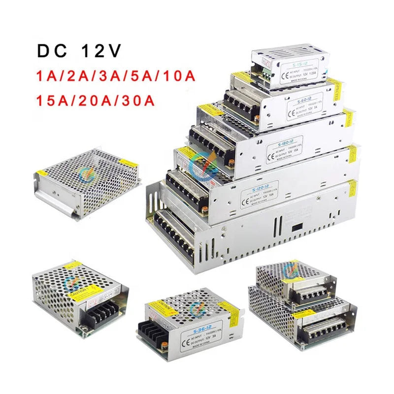 2A 3A 5A 8A 10A 20A 30A AC 110V 220V to Dc 12 Voltage Switching Power Supply 12v Led Transformer