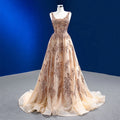 Jancember 222168 Classic Square Collar Champagne Lace Evening Party Dresses