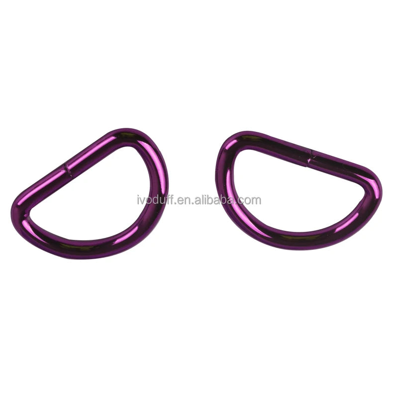 Ivoduff Colored Bag Hardware D Ring Buckle 25mm Metal Iron D Rings for Bag Making
