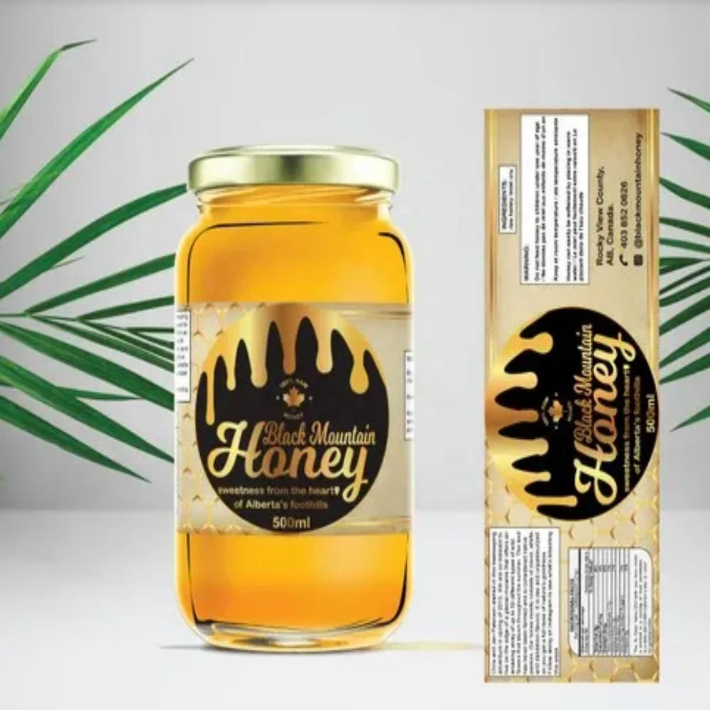 Custom Store Business logo Honey Bottle Packaging Label Sticker Yellow Honey Bee Label Sticker Design for Packaging