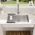 US Stock Free Ship Modern 16 Gauge Stainless Steel Single Bowl with Easy Clean Corners ADA 30*18 Inches Compliant Kitchen Sink