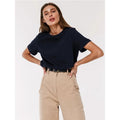 2025 Summer New Style Women's European and American Fashion Casual Home & Commuting Versatile Crew Neck Short-Sleeved T-Shirt