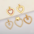 QIKU Wholesale Copper Gold Plated Heart Charms Vintage Designer DIY Metal Pendant for Jewelry Necklace Making Fashion Pendants