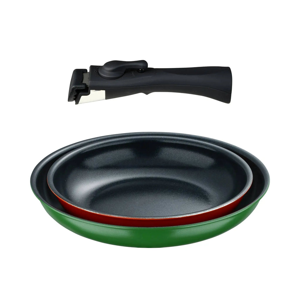 Bergner Click&Cook Set of 2 Frying Pans 22/26cm Pressed Aluminum 2 Colors + Detachable Handle