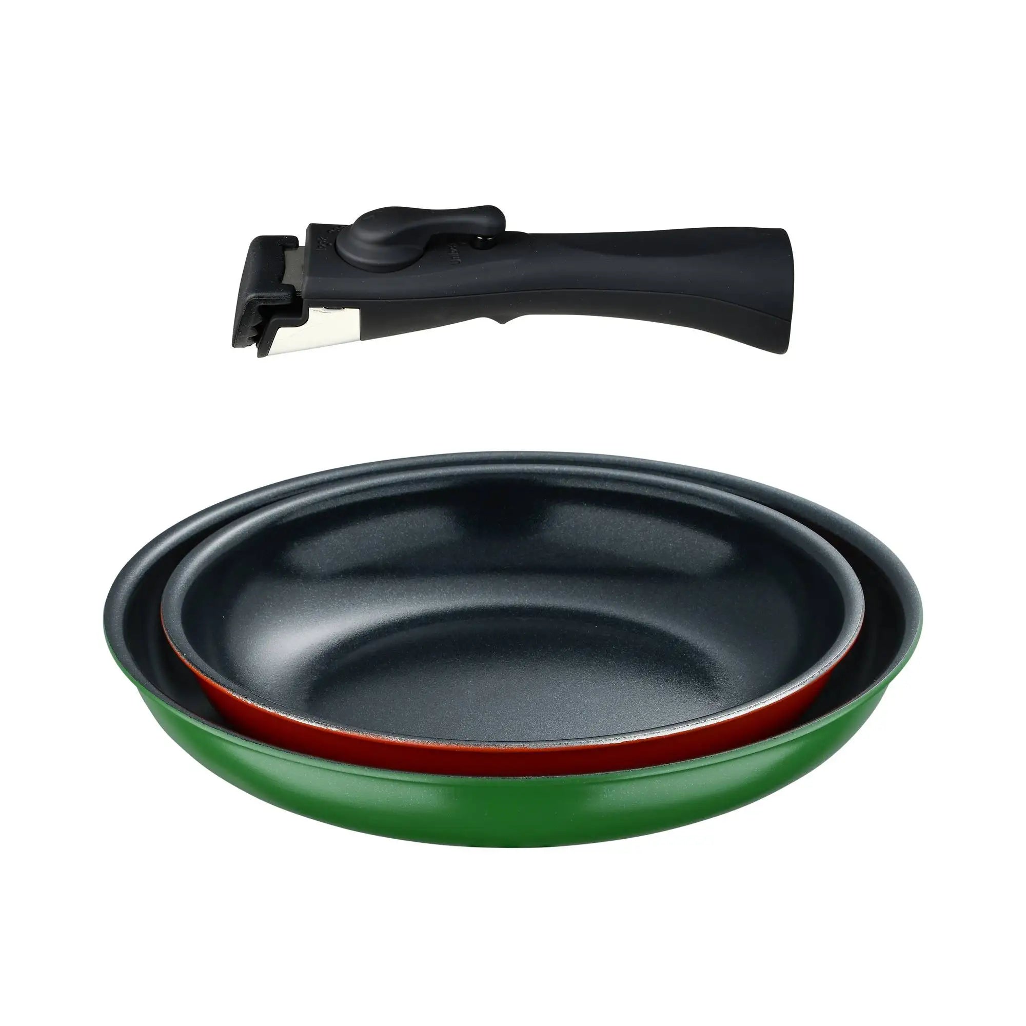Bergner Click&Cook Set of 2 Frying Pans 22/26cm Pressed Aluminum 2 Colors + Detachable Handle