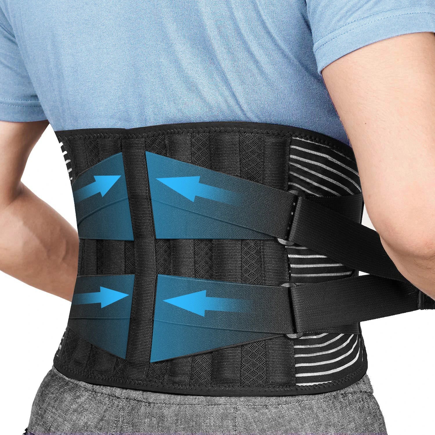 AMZ Hot Sales Breathable Back Support Belt 6 Stays Lower Back Brace for Pain Relief