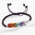 Handmade Healing Man Women Rekiki  Woven Natural Stone Abacus Beads Energy Balance Chakra  Braided Rope Yoga Jewelry Bracelet