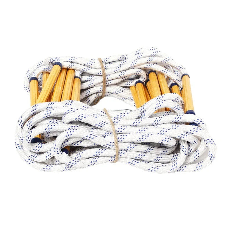 High Altitude Fire Escape Safety Rope Ladder with Telescopic & Folding Features Resin Material 150kg Load Capacity