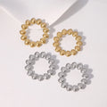 Beimai OEM 18K Gold Plated Stainless Steel Stud Earrings Ocean Style Round Shell Classic Design for Gift