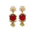 Fashion Red Sugar Shape Niche Design Earring Heavy Light Luxury High-end Jewelry Earring