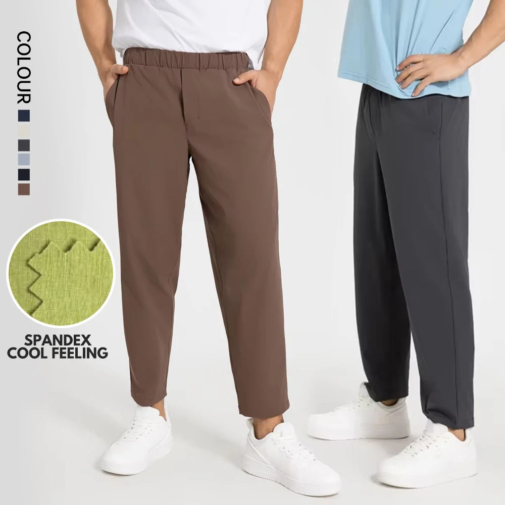 SHINBENE City Leisure 29" Lightweight Basic Tapered Joggers Men's Sweatpants With Zipper Pockets