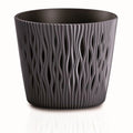 Sandy Round round plastic flower pot in anthracite color 18.9 (length) x 18.9 (width) x 16.5 (height) cm