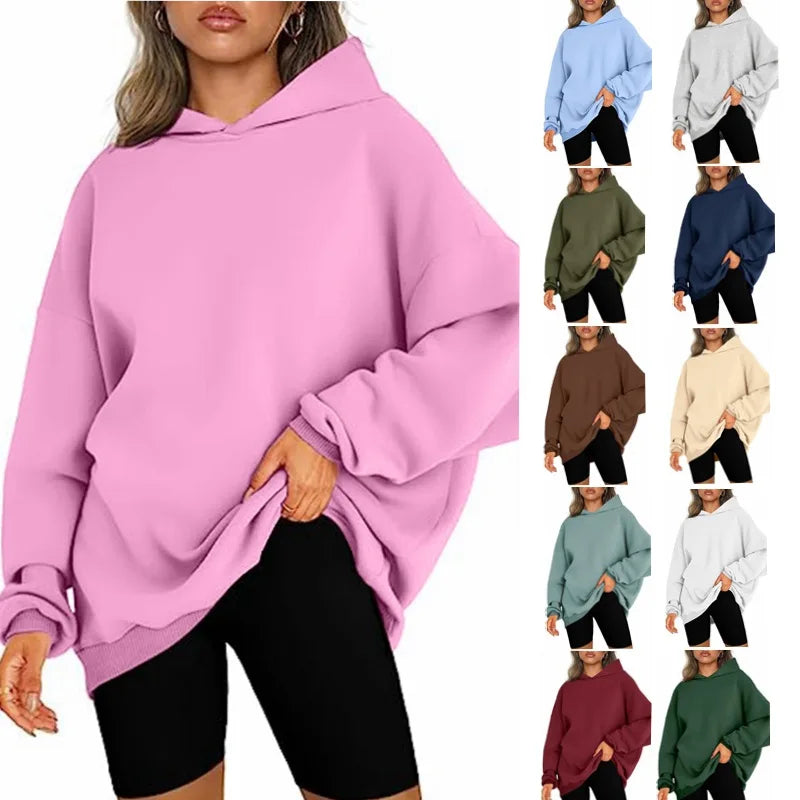 OEM Custom Plus Size Women's Y2K Streetwear Hip Hop Washed Hooded 2-Piece Sweatshirts Set Shirred Waist Cropped Hoodies Winter