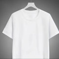 Oem customized cross border 180g milk silk white short sleeved tshirt men's loose casual non transparent bottoming shirt