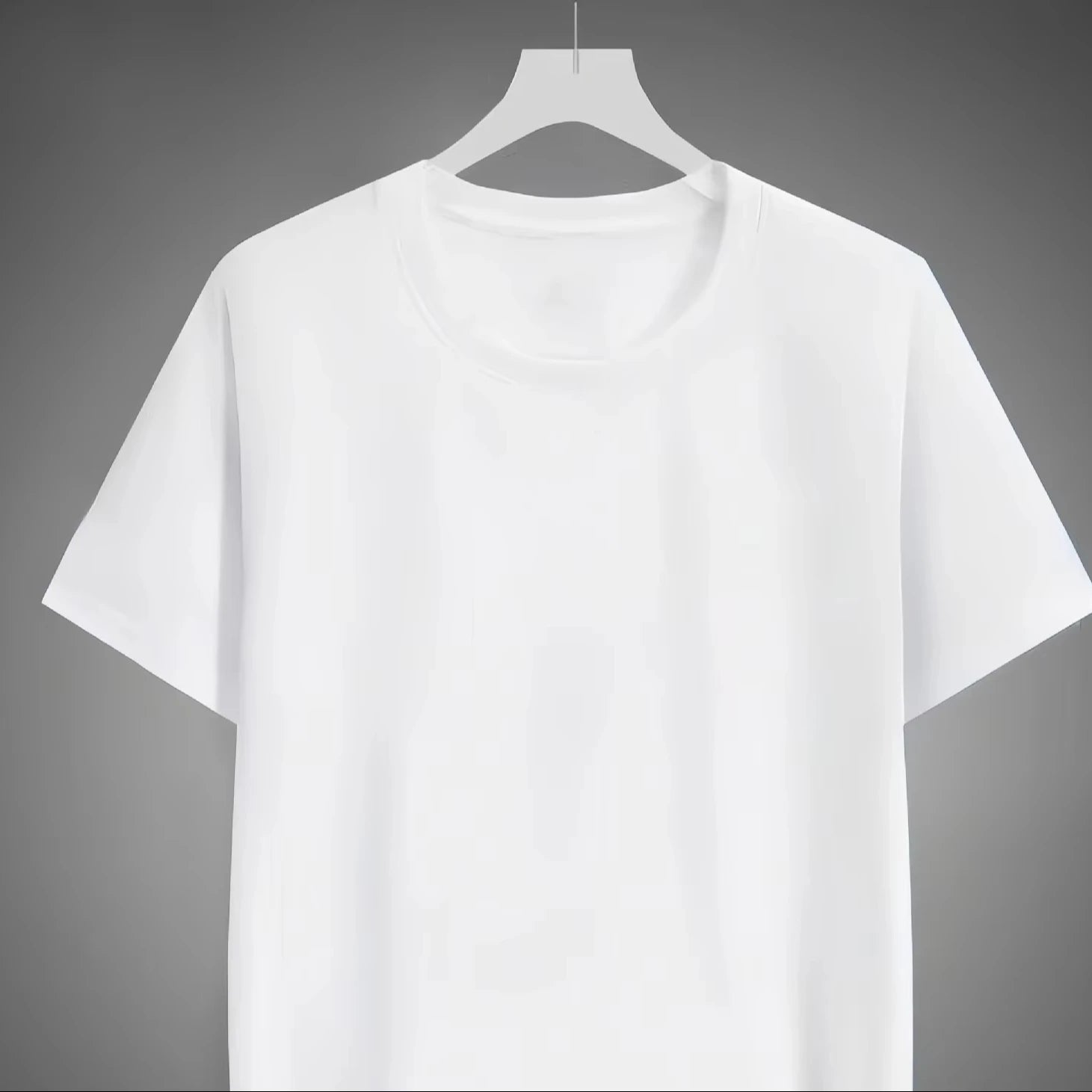 Oem customized cross border 180g milk silk white short sleeved tshirt men's loose casual non transparent bottoming shirt