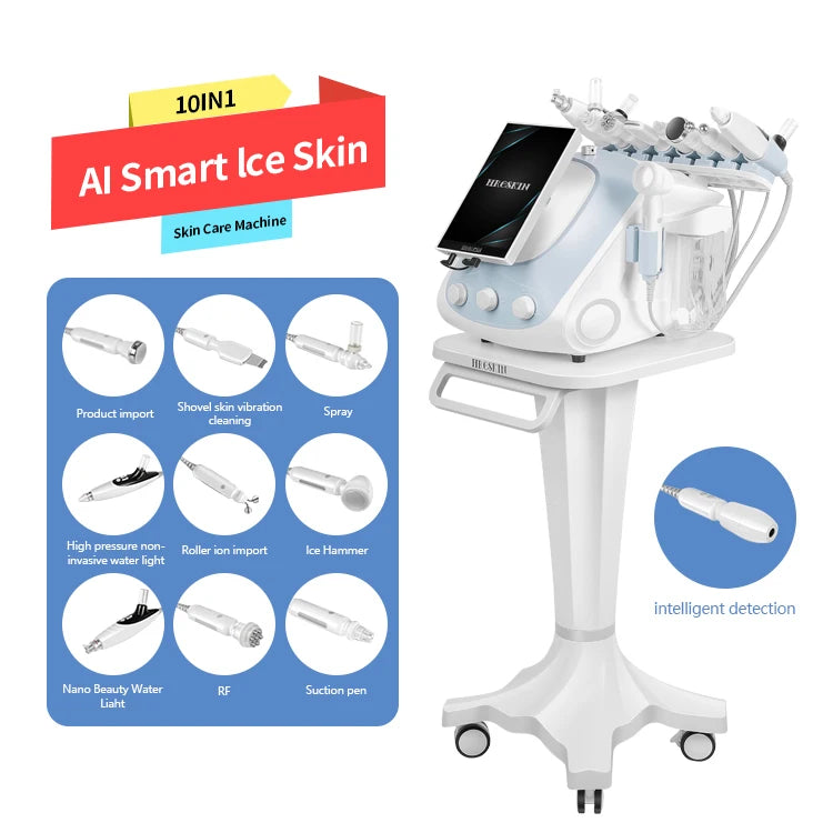 2026 Newest Micro Dermabrasion Smart Ice Blue Oxygen Jet Skin Rejuvenation Deep Facial Cleaning Aqua Face Beauty Machine