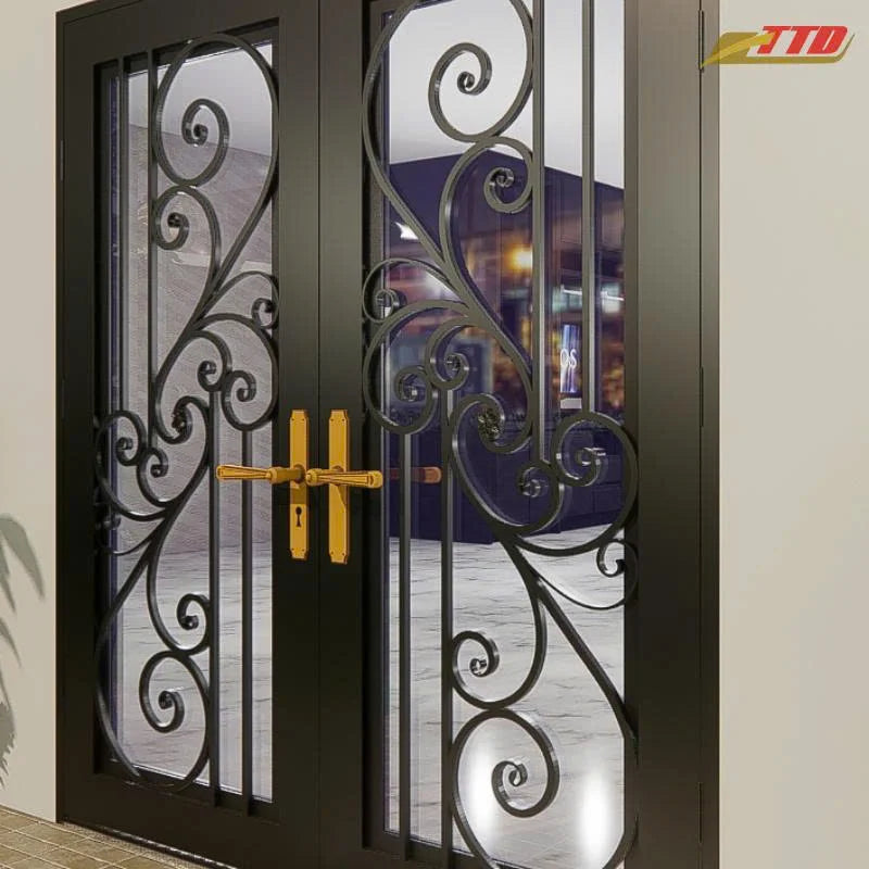 Premium Waterproof Wrought Iron Steel Main Doors Artistic Entry Gates Customized Size 3-Year Warranty for Timeless Beauty
