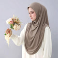 Ladies Crystal Hemp Bonnet Hat Tuban Bandana Malay Double Chin Undercap Muslim Women Instant Hijab Islamic Solid Color Inner Cap