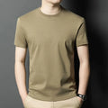 OEM custom logo embroidery printed design  round neck breathable cotton men's short-sleeved summer casual solid color T-shirt