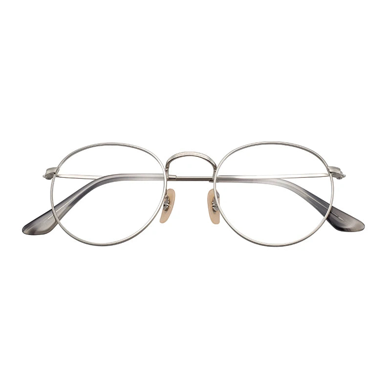 Custom Designer Top-Grade Gold Round Metal Alloy Glasses Frames Classic Retro Oval with Diamond Face Shape Match