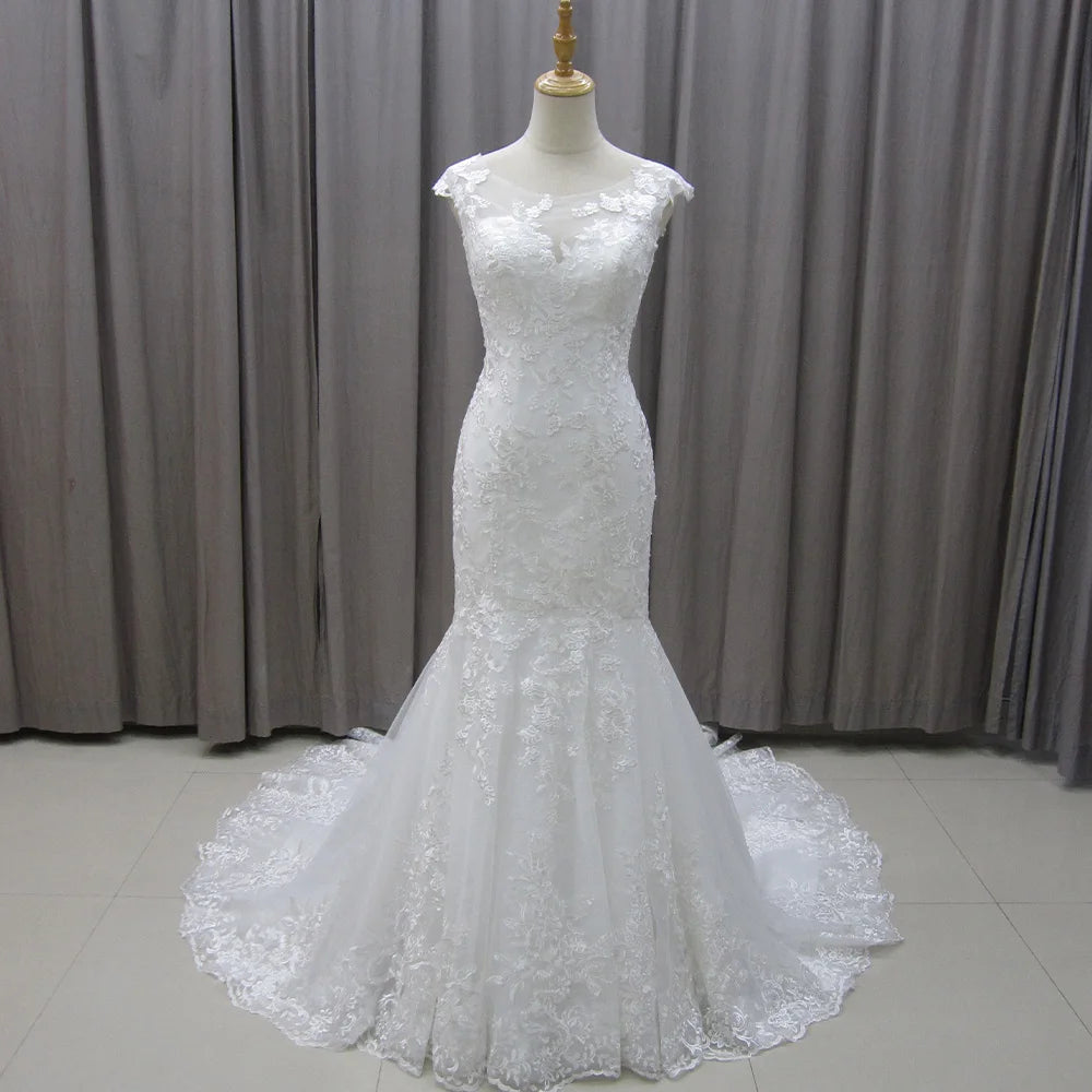 Jancember MZ0022 Boho Sleeveless Lace Mermaid Wedding Gowns Dresses for Girls MegaBDM