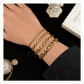 DUOYING 18K Gold Plated Chain Bracelet for Men Women Hip Hop Jewelry Bracelet