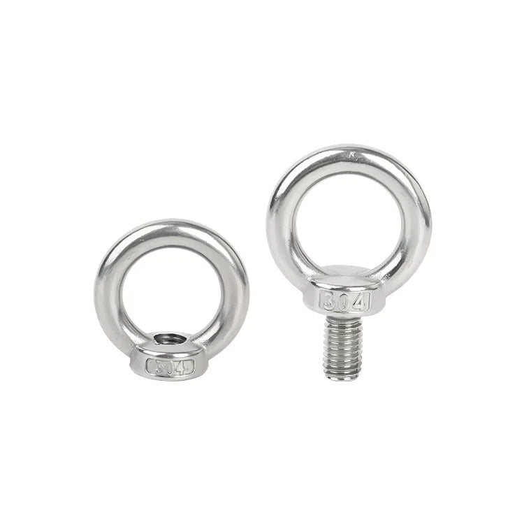 M6 M10 M16 Polished Stainless Steel INOX INNOX SS201 SS304 SS316 SS316L18-8 17-7 Ring Type Oval Threaded Lifting Eye Nut Nuts MegaBDM