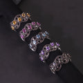 W0387 Abiding Fine Jewelry Manufacture Natural Colorful Gems Stone Diamond Sterling Silver New Design Finger Ring