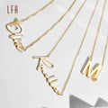 Custom Name Personalized 18k Real Gold Customized Gold Chain With Custom  Initial Letter Pendant Necklace Oro 18k Original