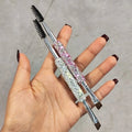 High-appearance Eyebrow Brush with Bling Diamonds Portable Two-in-one Eyebrow Shaping Eyebrow Painting Angled Flat Head MegaBDM