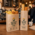 AT PACK Custom Printed Takeaway Food Bags Greaseproof Paper Snack Bags for Fries Croquettes Cafes Restaurants and Fast Food UK MegaBDM