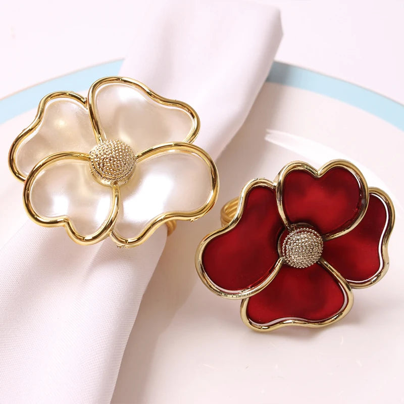 New Customized Autumn Red Pink Green Lightweight Personalised Table Wedding Napkin Holder Ring MegaBDM