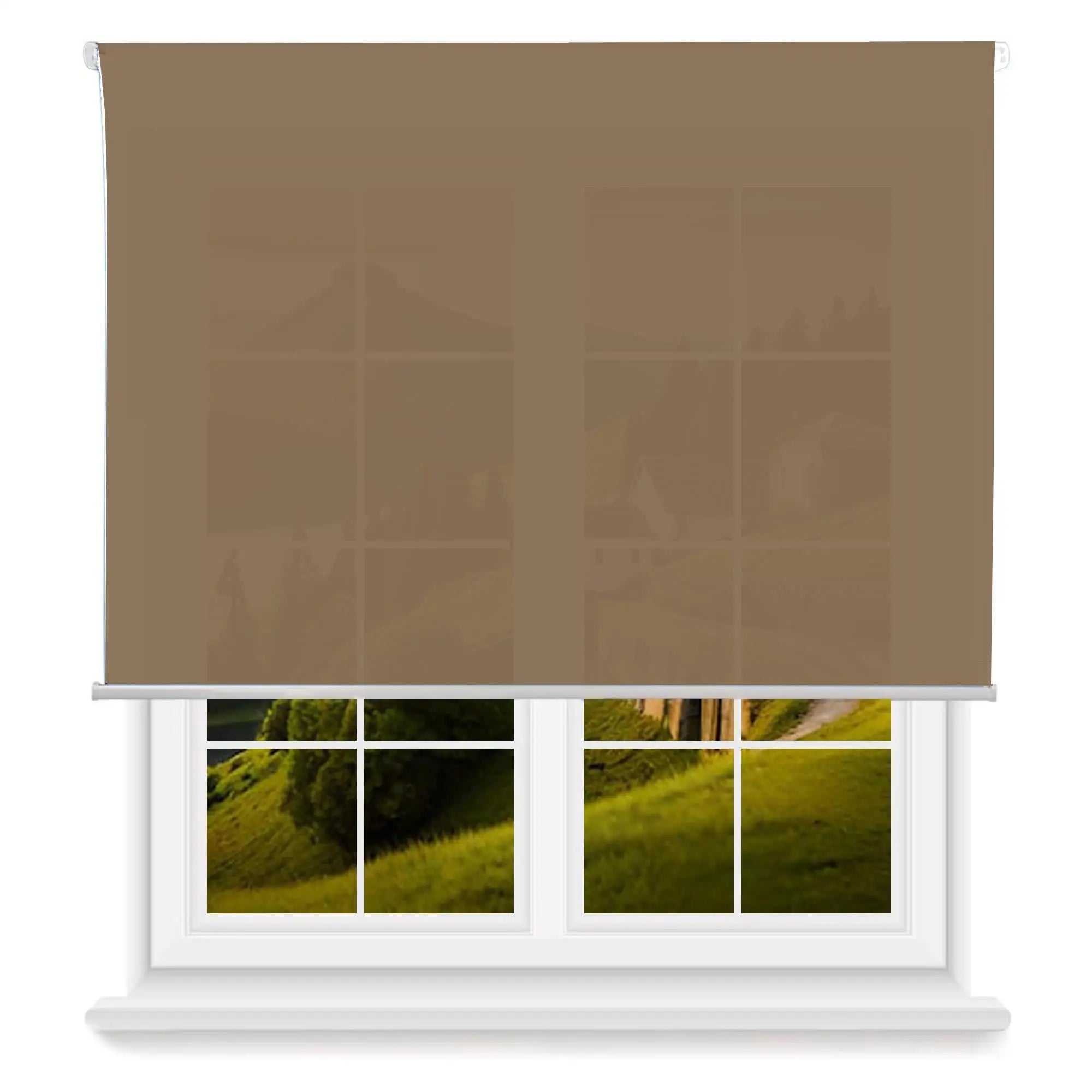 Well Home Plain Translucent Roller Blind - Light Brown 120 x 250cm (width x length)/Fabric size 117 x 245cm