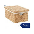 Handwoven Water Hyacinth Storage Box with Lid for Home Organizer Blue Lotus Vietnam