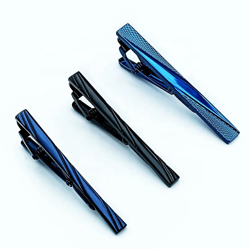 Unisex Solid Brass Metal Necktie Accessory Customized Tie Bar Engraved LOGO Ddp Air Blue Money Tie Clip for Gifts  Anniversary