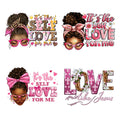 Custom Wholesale Eco-Friendly PET Black Girl Clothes Patches Fabric Stickers for Designs Htv Transfer Film Screen Printing Label