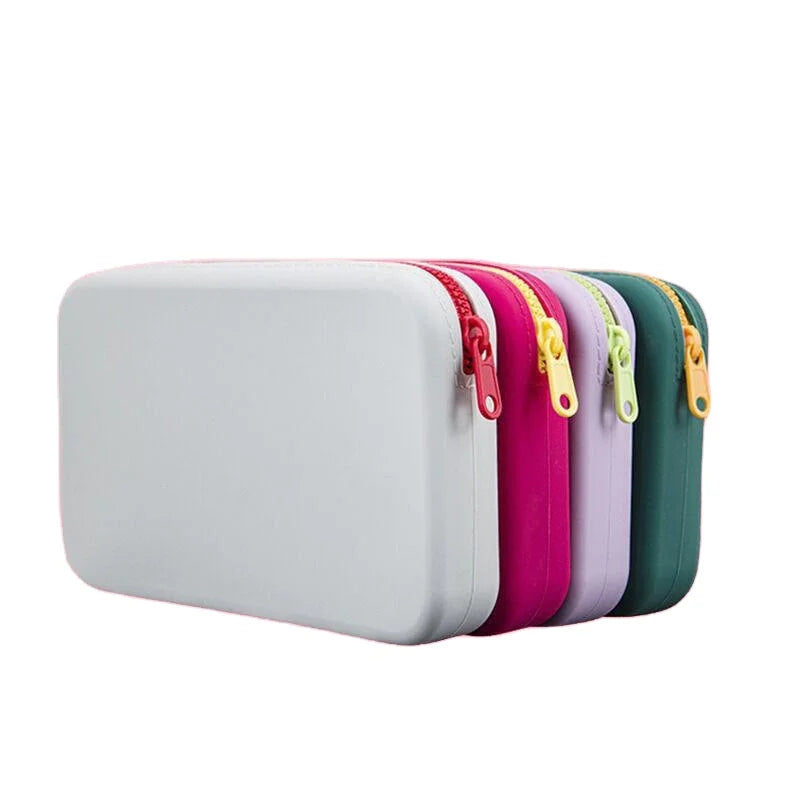 Square Silicone Cosmetic Storage Bag Large Capacity Travel Makeup Brush Holder Portable Cosmetic Waterproof Organizer