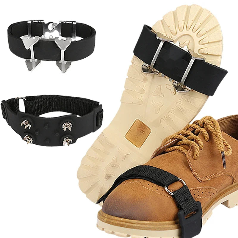 Anti-Skid Traction Cleats with Spikes  Ice Snow Grips for Shoes and Boots Durable Non-Slip Footwear Gear