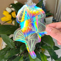 Ginkgo Leaf Glass Stickers Color Film Anti-Bird Impact Glass for Home Interior Prism Laser Suncatcher Static Stickers