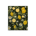 Made In Germany - Home Decor Canvas Picture Lemons - Wall Painting Mural In Black And Yellow - Canvas Picture On Stretcher Frame