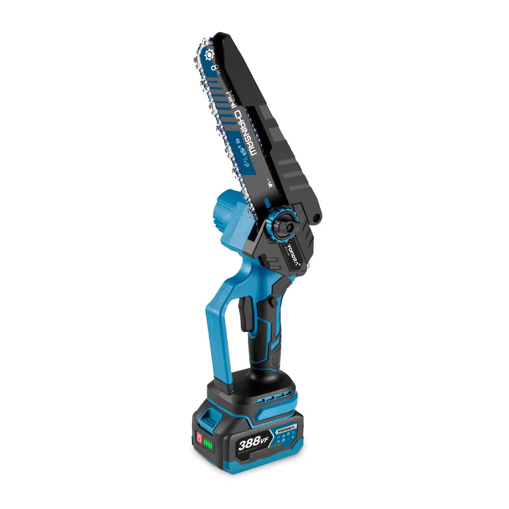 Lithium Battery 8 Inch Rechargeable Brushless Cordless Mini Chainsaw with Digital Display 3500W 12CM Cutting Diameter Wood Saw