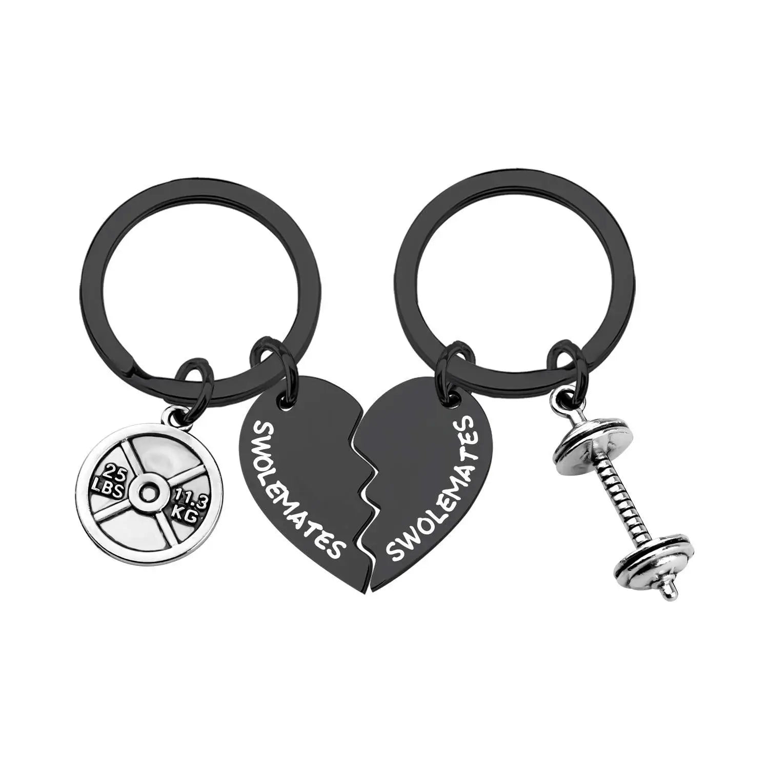 HOT Barbell Key Chain Workout Jewelry Fitness Gift Weightlifting Gym Keychain Fitness Couples Swole Mates Friendship Keychain
